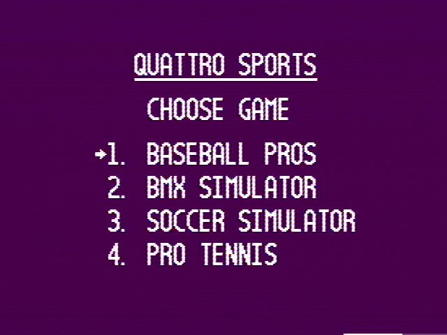 Quattro Sports screenshot 3 for NES